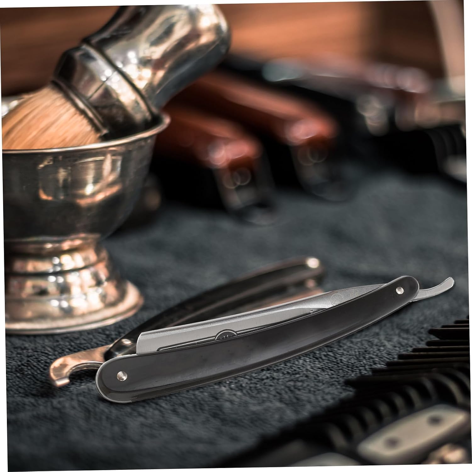 Old Style Manual Beard Razor Straight Razor Hair Shaver Vintage Face Shaving Tool for Men Grooming and Beard Trimming Style