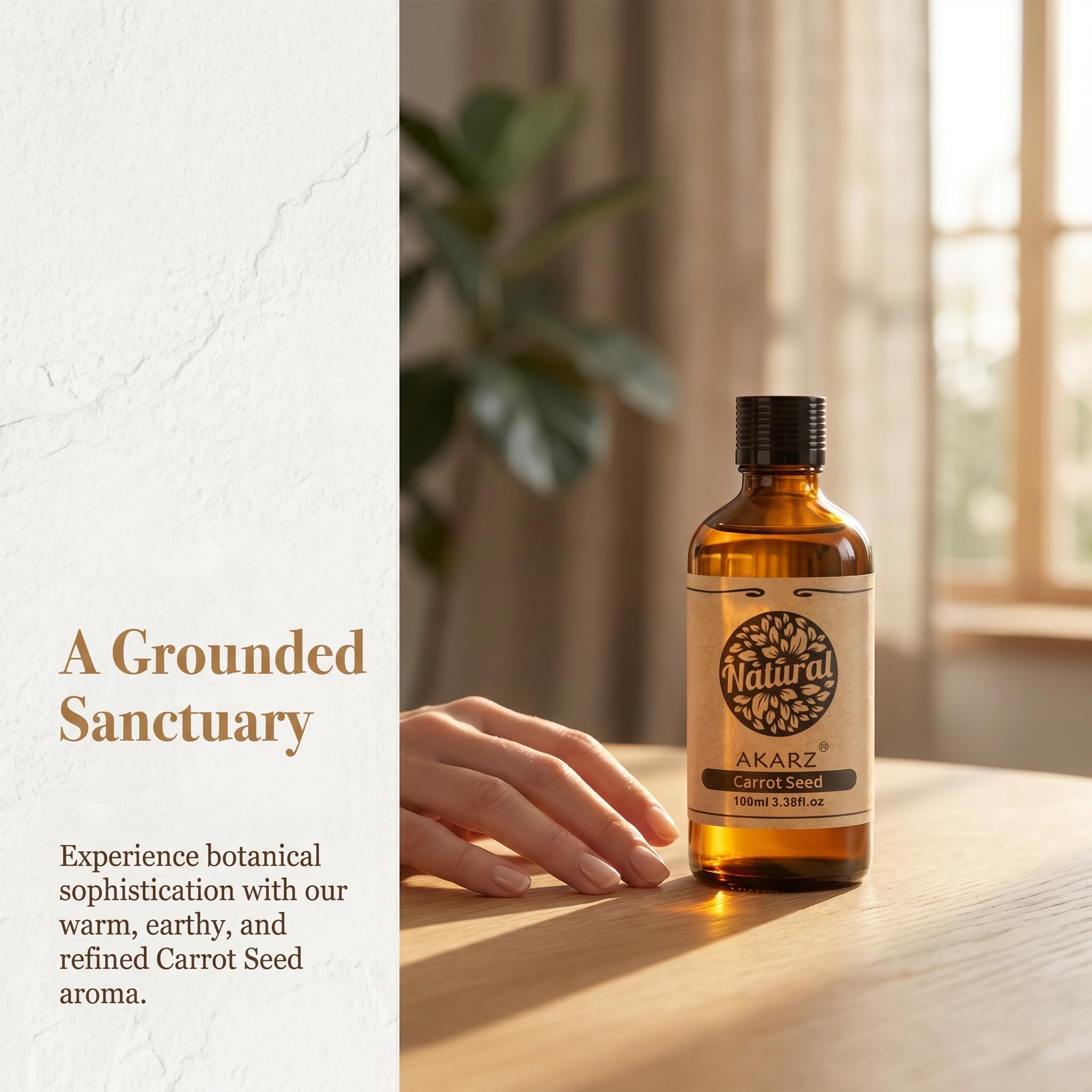 AKARZ 100ml Olejek esencjny z Nasion Marchewki - Naturalny olejek aromatyczny do dyfuzorów, lamp aromatycznych i aromatów pomieszczeń