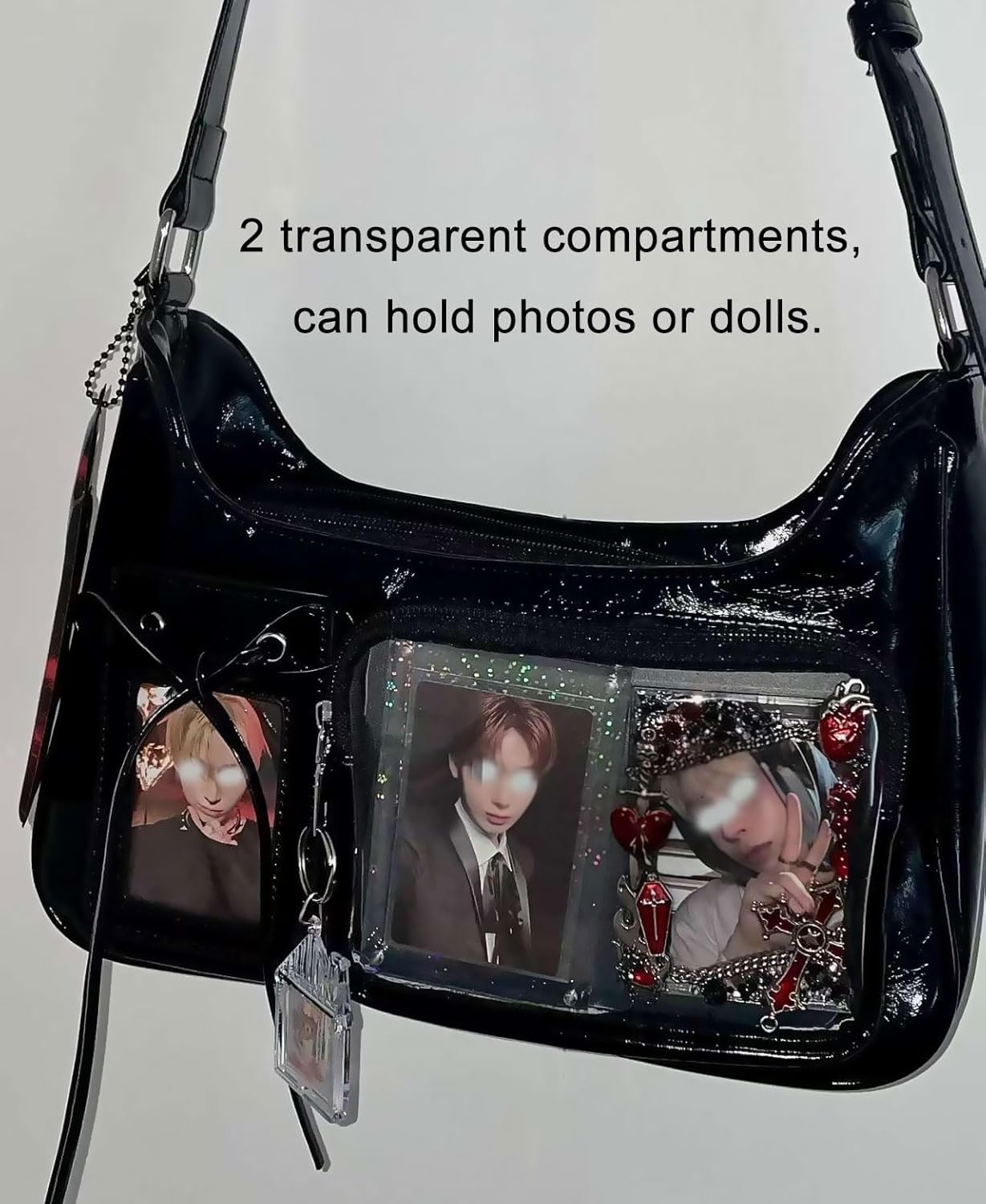 Kawaii Ita Shoulder Bag for Women Aesthetic Crossbody Bag Anime Pin Display Y2K Purse Japanese Messenger Bag