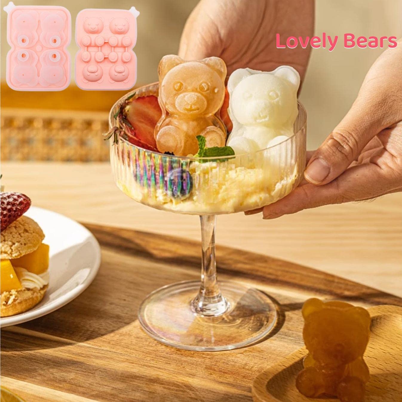 Ice Pop Molds Cartoon Molds Silicone Homemade Frozen Baby Molds Maker Bpa Free Reusable Easy Unmold (Pink)