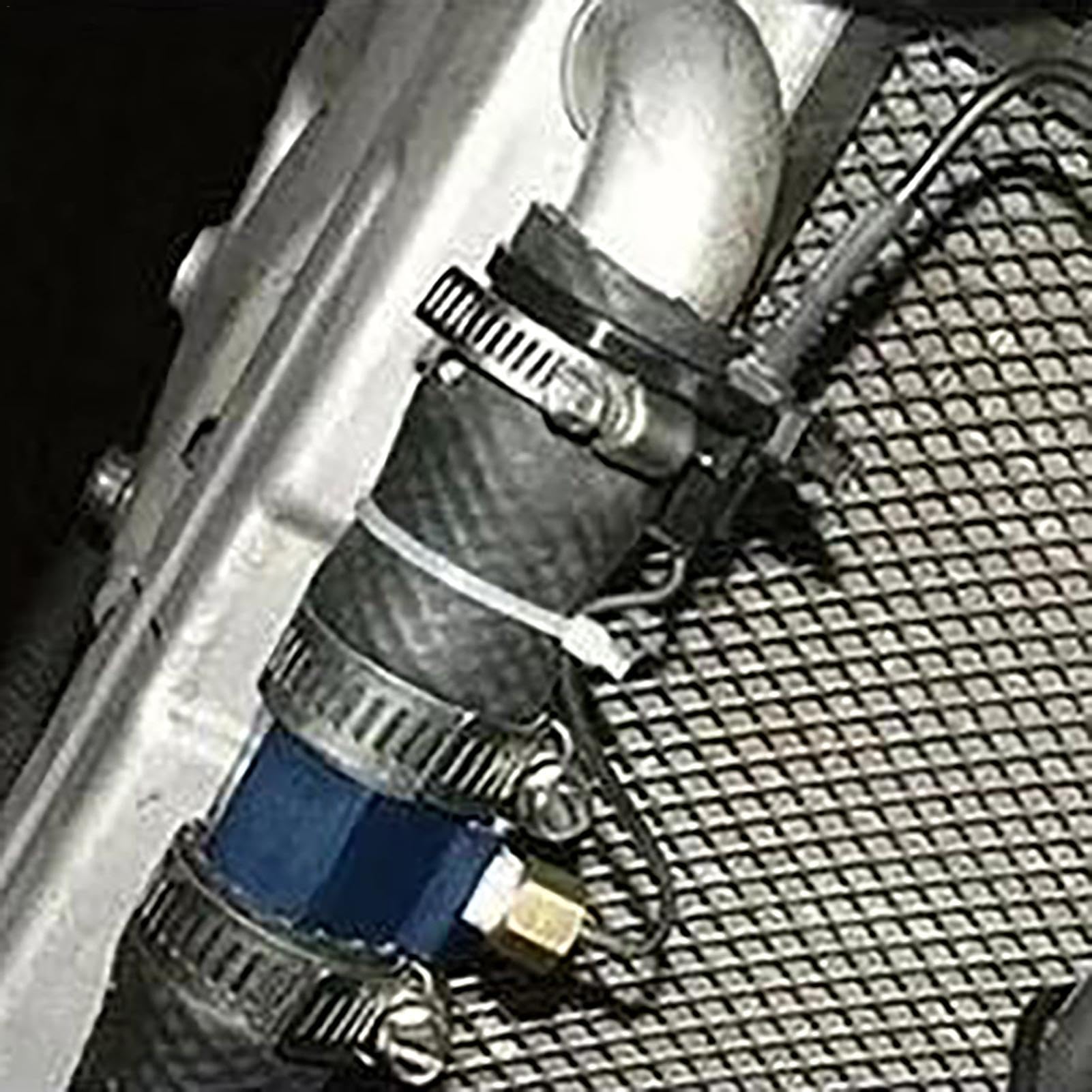 20 mm Sensor-Messgerät, Heizkörperschlauch-Adapter, Wassertemperatur-Verbindungsrohrtemperatursensor, Messgerät, Heizkörperschlauch-Adapter mit 2 Klemmen, Aluminiumlegierung, Wassertemperaturmesser,