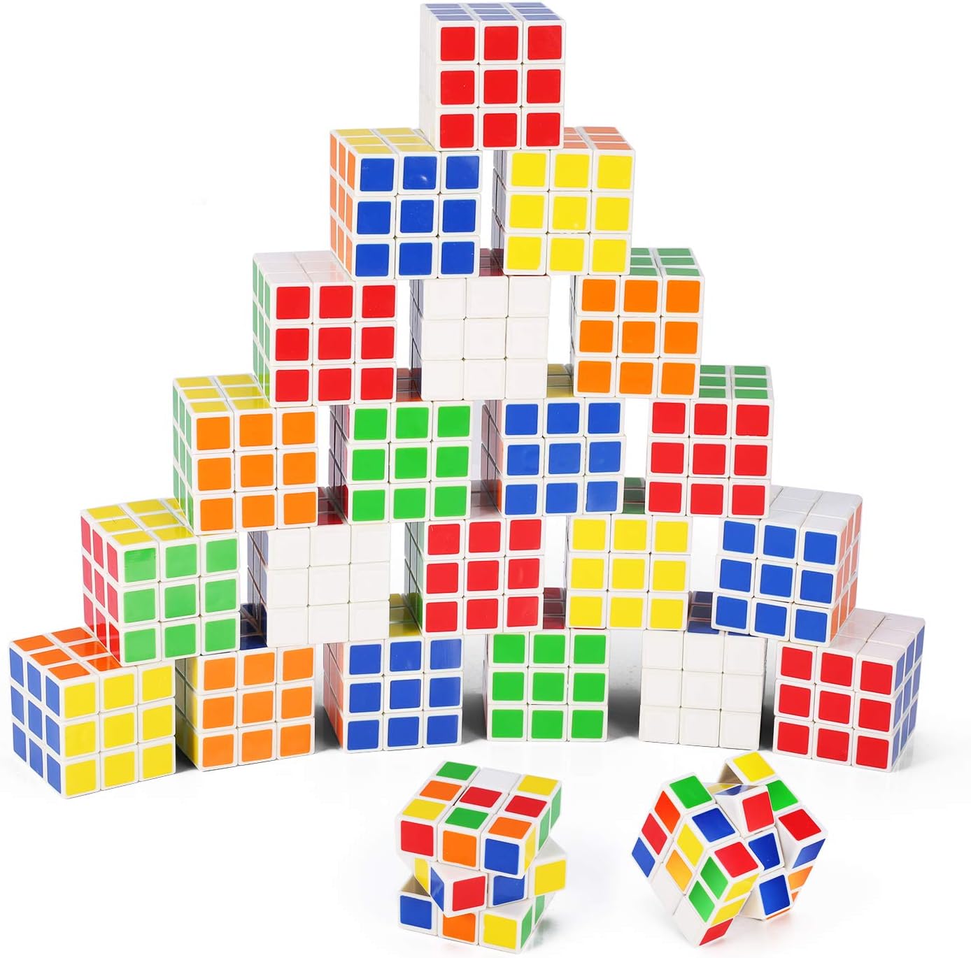 Mini Cube, INTEGEAR Puzzle Party Toy 24 Pack, 1.37 inch Party Favor Puzzle Game Set School Supplies for Girls Boys. 3.5cm Magic Brain Teaser Cube Goody Bag Filler Birthday Favor Gift