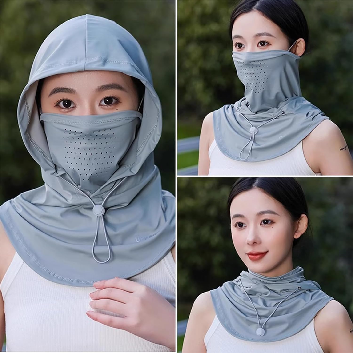Summer Balaclava Face Mask Sun UV Protection Hood Breathable Full Head Mask Face Cover Sun Hood for Women Men Cycling Fishing image 3