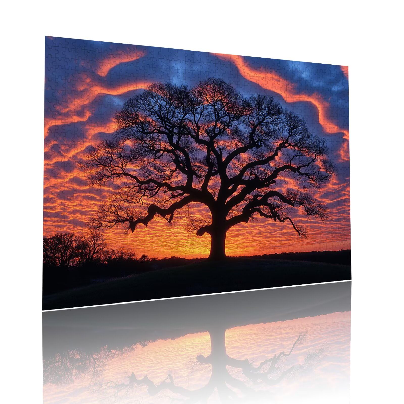 Puzzle Erwachsene 2000 Teile Baum Sonnenuntergang Educa Jigsaw für Kinder ab 8 Jahren Mädchen Jungen, Erwachsene Impossible Klassische Puzzles, Anspruchsvoll Spielspaß, Als Geschenke 70x99cm t-898