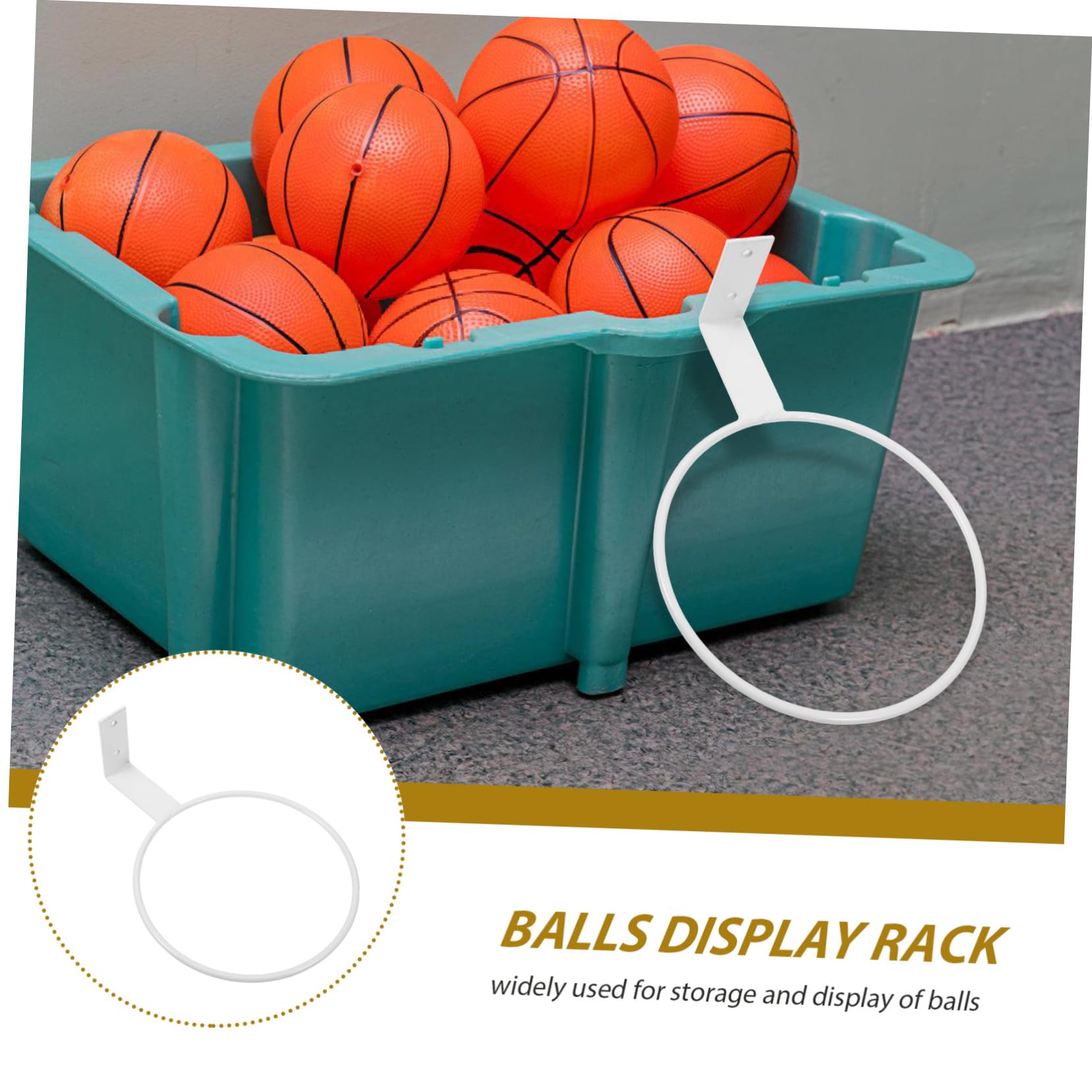 ibasenice 2 Stück Kugelständer aus Eisen zur Wandmontage für Basketball und Fußball Einfache Installation Platzsparend für Zuhause und Aufbewahrung