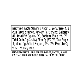 DeLallo Sweet & Tangy Pepper Drops, Red Peruvian Mini Peppers in Zesty Vinegar Marinade, Gourmet Condiment for Charcuterie and Salads, Non-GMO, Vegan, 4.3 oz. Jar