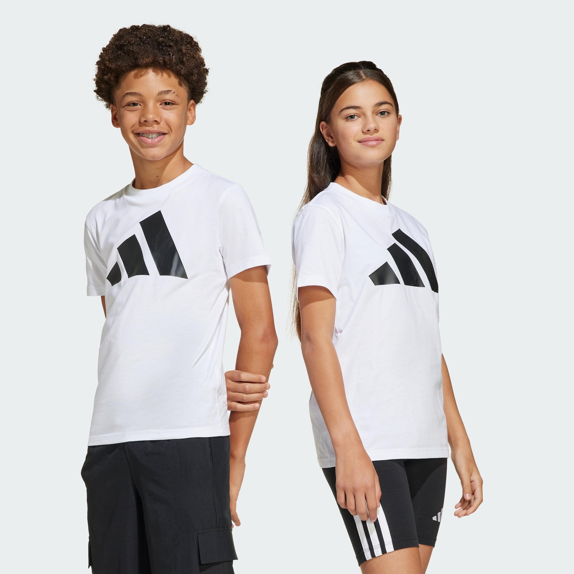 adidas Unisex Kids Essentials Big Logo Shirt, White/Black, 7-8 Years