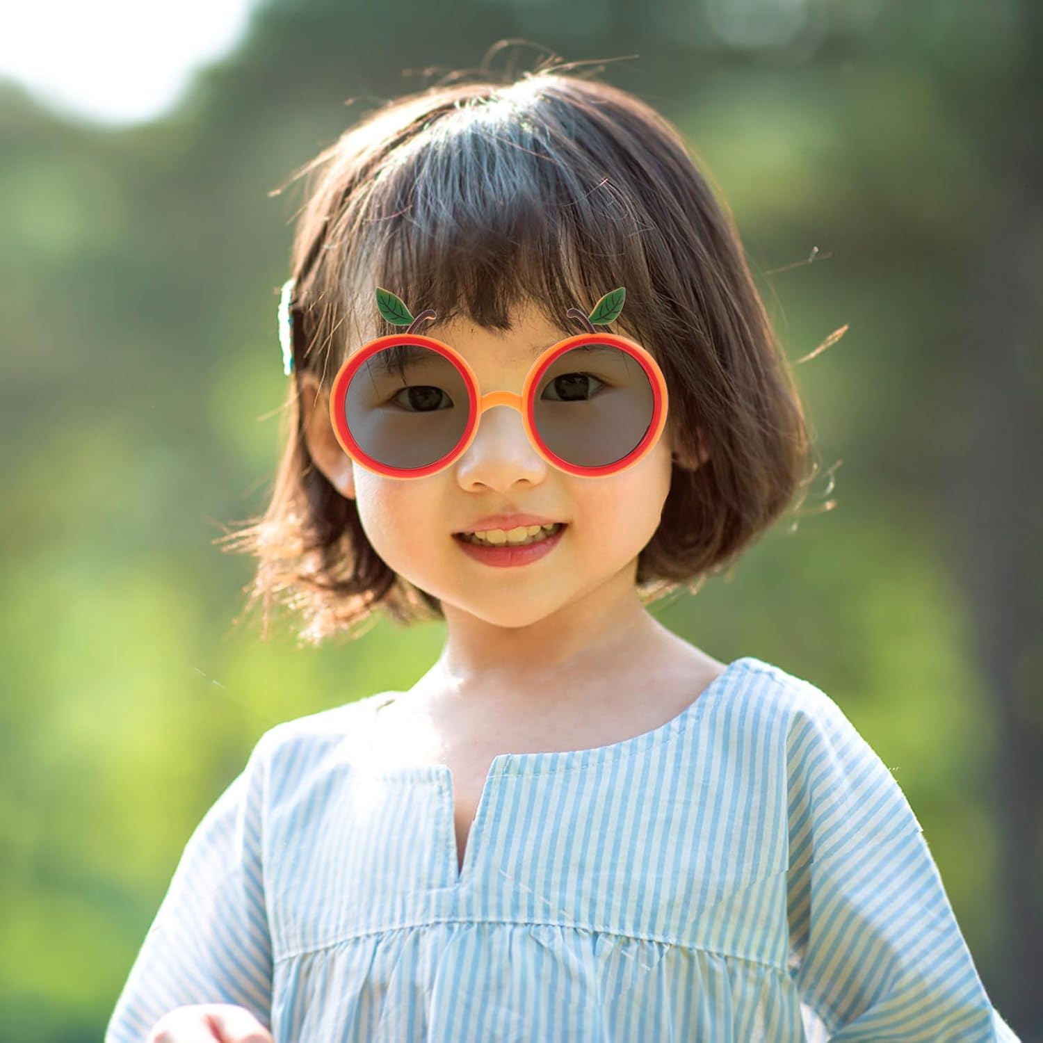 LUOZZY 16pcs Novelty Luau Party Sunglasses with Orange Fruit Shape for Kids Beach Pool Photo Props and Hawaiian Birthday Decorations