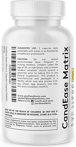 Miniatura 8 de Youth & Tonic Suplemento de salud intestinal de orégano y ácido caprílico con probióticos y hierbas para el equilibrio de la flora intestinal, la