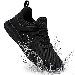 Slip On Sneakers Women Non Slip Work Shoes Water Resistant Comfortable Black Slip Resistant Breathable Lightweight Walking Shoe Zapatos Antideslizantes para Mujer, Black