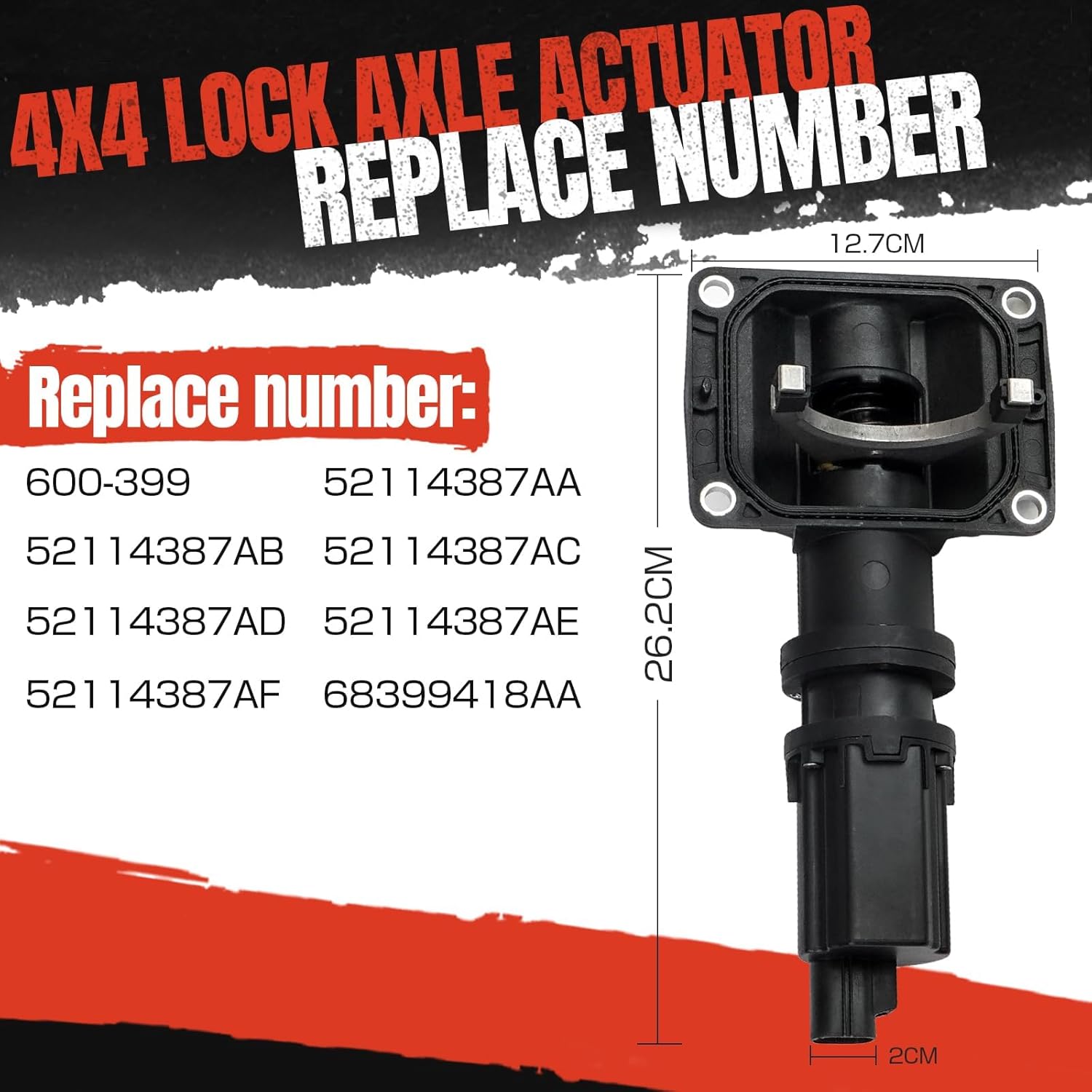 4WD Front Differential Lock Axle Actuator Compatible with Dodge Ram 1500 2008-2021 replace 600-399 52114387AA 52114387AB locking hub assembly