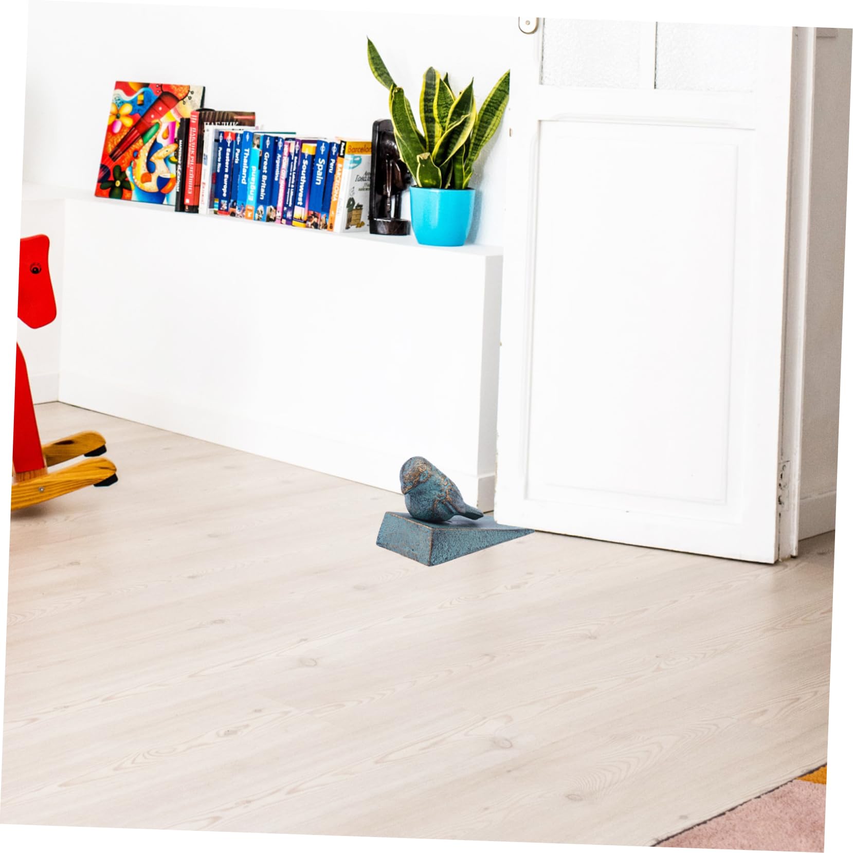 Cale de Porte en Fonte Verte, Butée Robuste Décorative