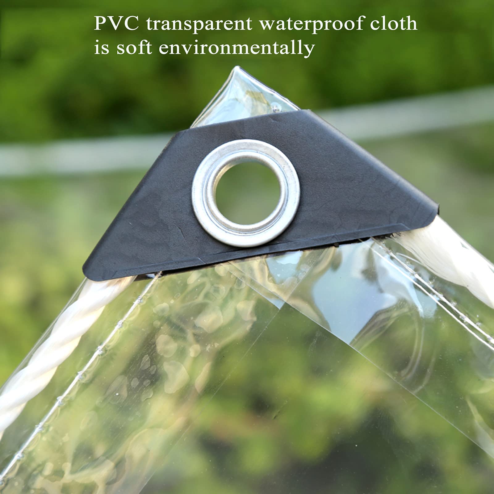 Transparente PVC Plane 0,4mm – Wasserdicht & UV-beständig – Mit Ösen Im 50cm Abstand – 2x5m – Für Garten, Gewächshaus & Möbelschutz