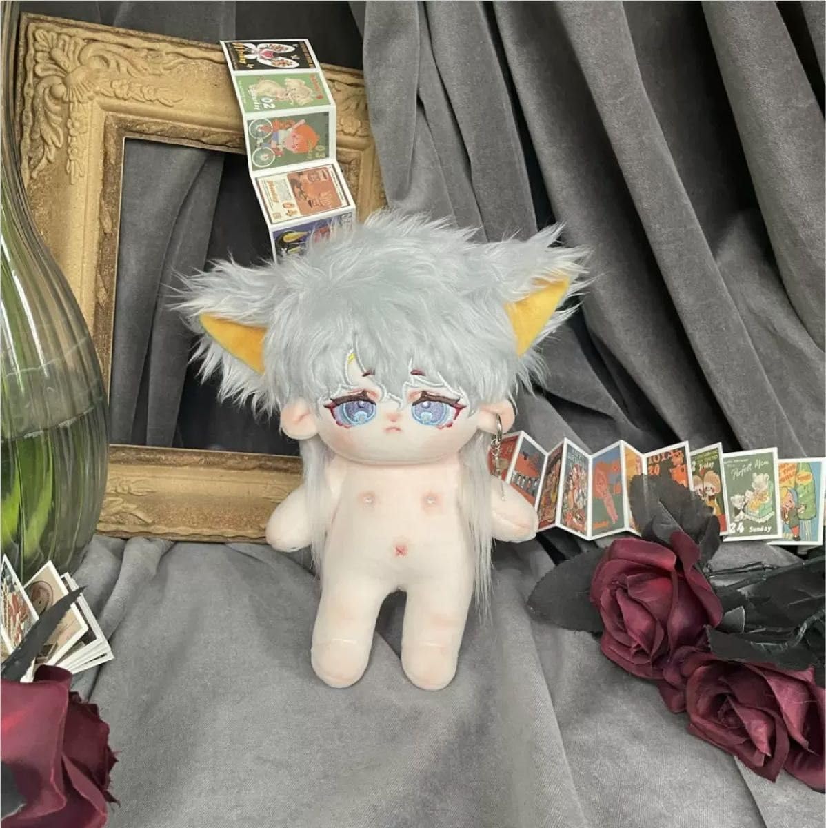 Amazon.co.jp: 棉花娃娃 無属性 ぬいぐるみ 中国 台湾 韓国 銀髪 けも  