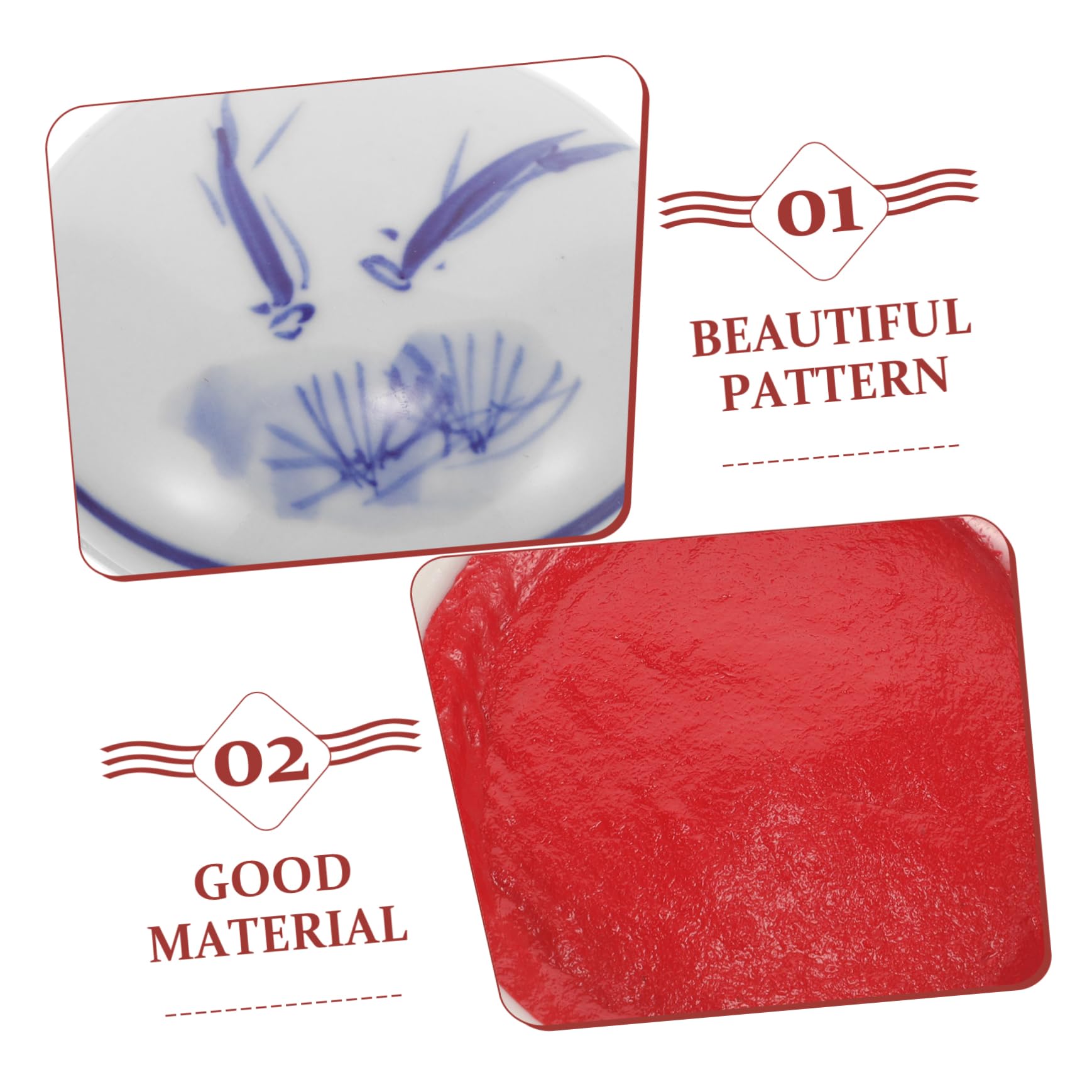SHINEOFI 4 Stück Stempelkissen für chinesische Malerei Handabdruck Malblöcke Pastell Tinte Ink pad handarbeiten Stempelkissen für Aquarellmalerei Stempelkissen im chinesischen Stil Keramik