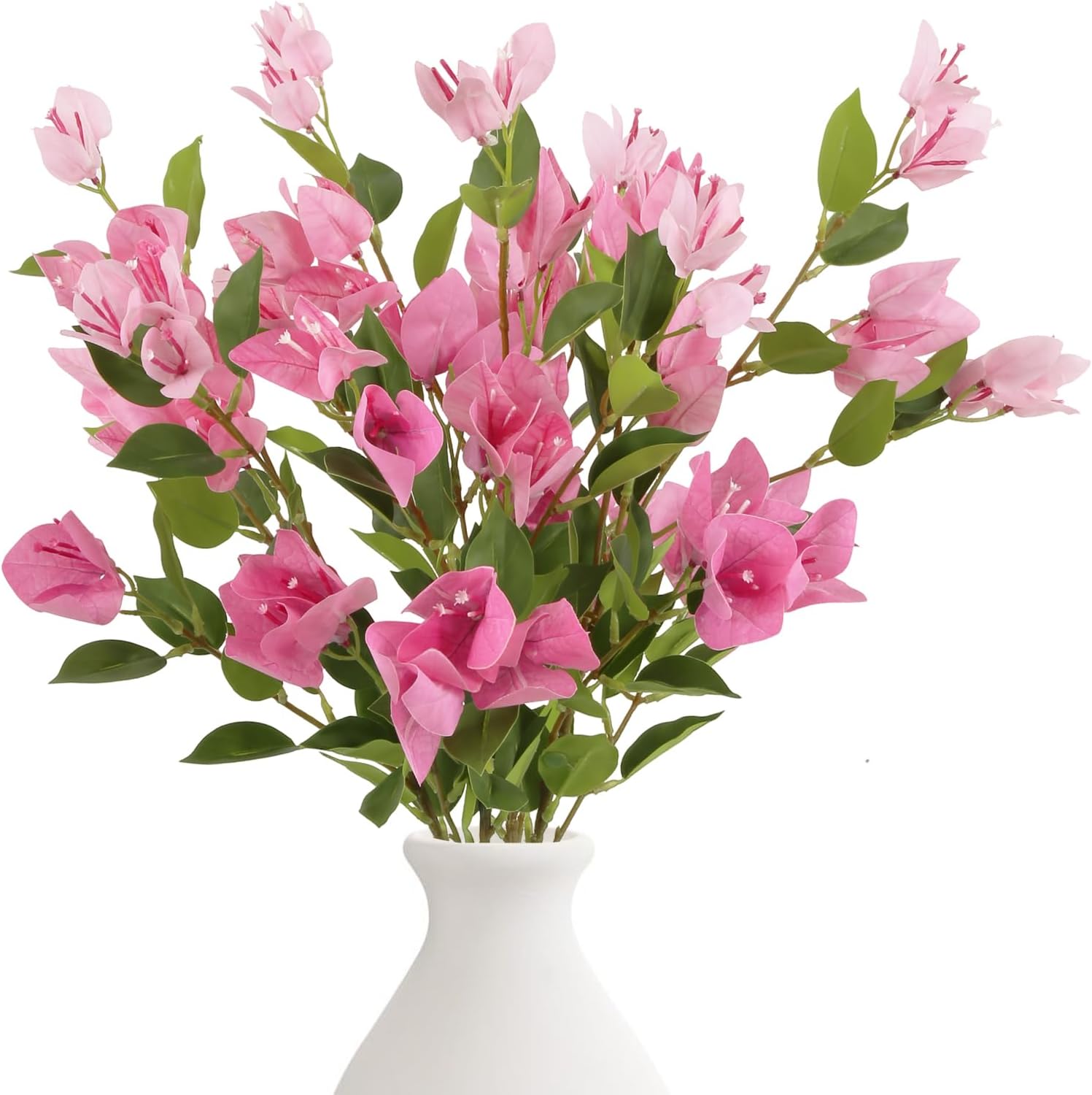 IPOPU 31" Bougainvillea Artificial Flowers 4Pcs Real Touch Bougainvillea Faux Flowers Artificial Branches for Home Decor Table Centerpiece Wall Decorations (Rose Red)