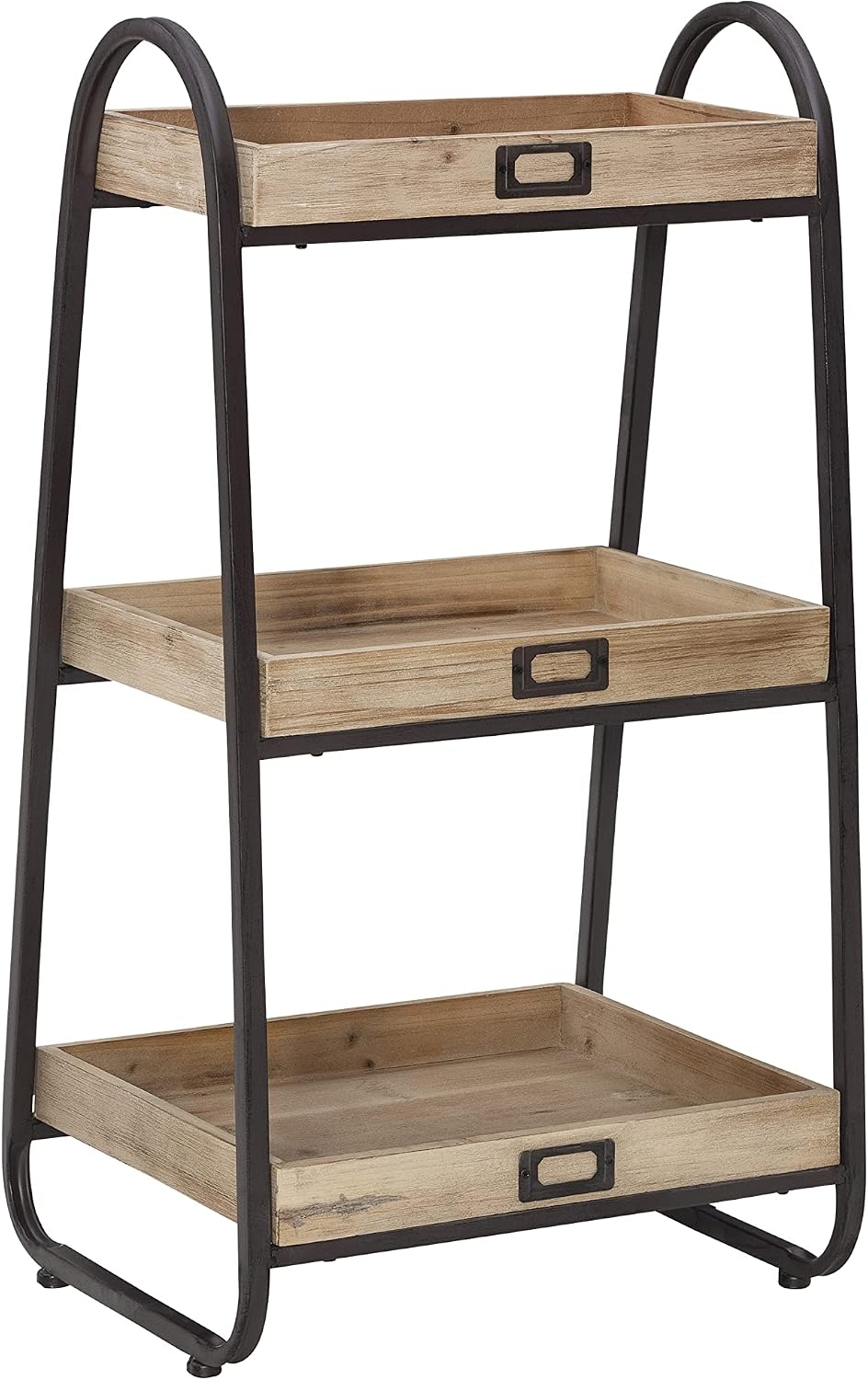 Linon Amzn0336 Tucker Three Tiered Bath Storage Unit, Brown