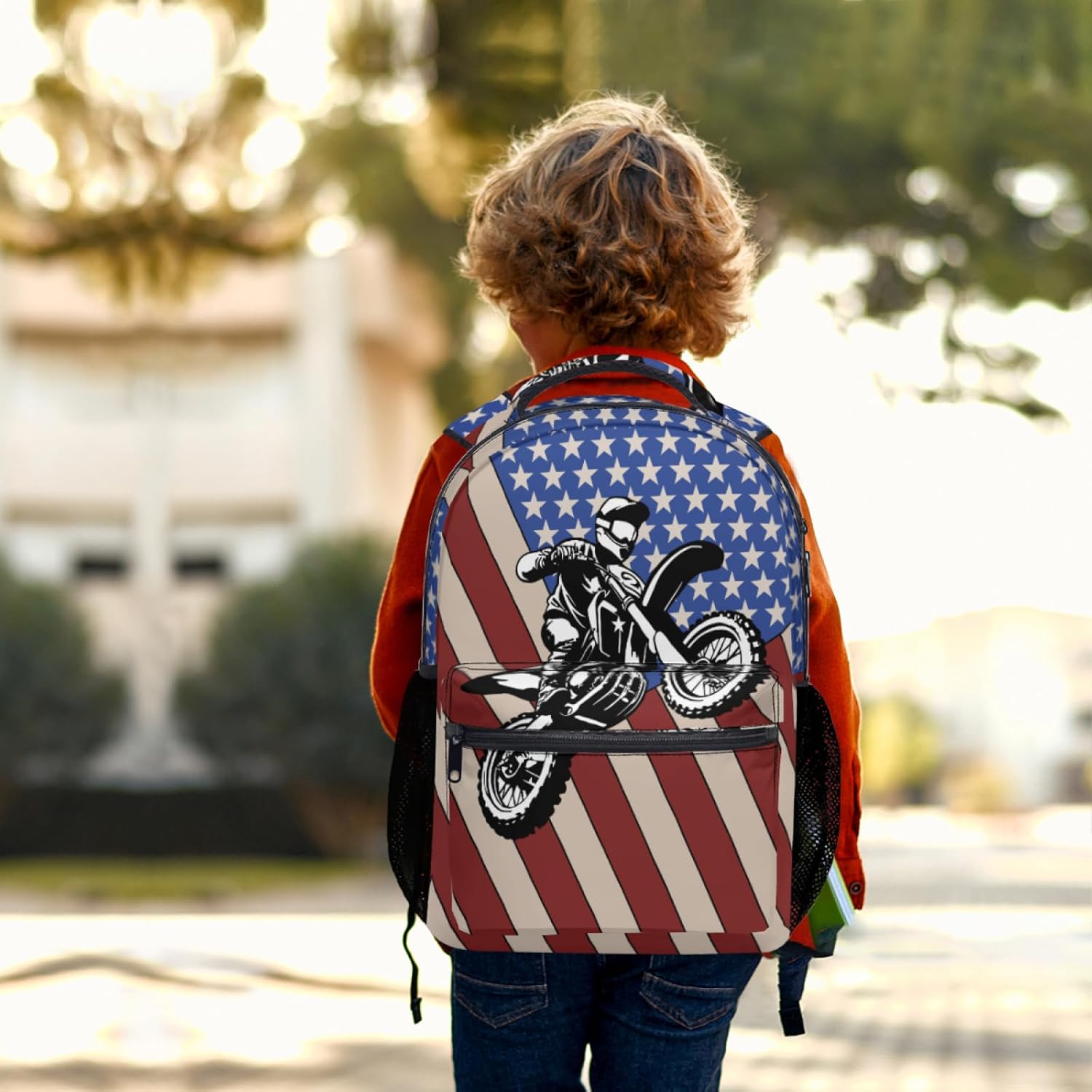 Kawani American Flag Baseball Print College Bookbags Motorcycle USA School Backpack for Girls Women, Teens School Bags Bookbags Ladies USA Laptop Backpacks Travel Hiking Camping Gym Daypack