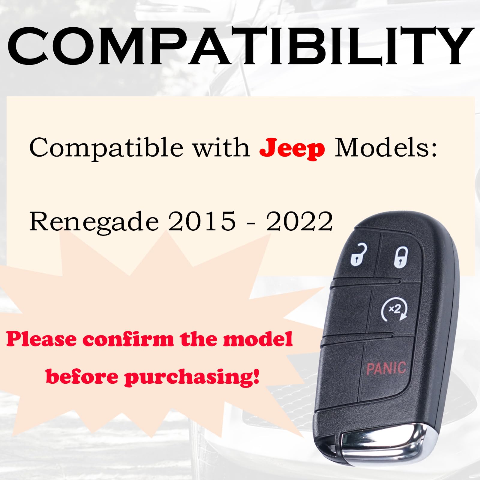 Jeep Key Fob Keyless Entry Smart Key Fob For Dodge Durango 2014 2015 2016 2017 2018 2019 2020 2021 2022 2023 M3N40821302 68066350AB (4 Button Hatch Hellcat Key Fob - Foto 9