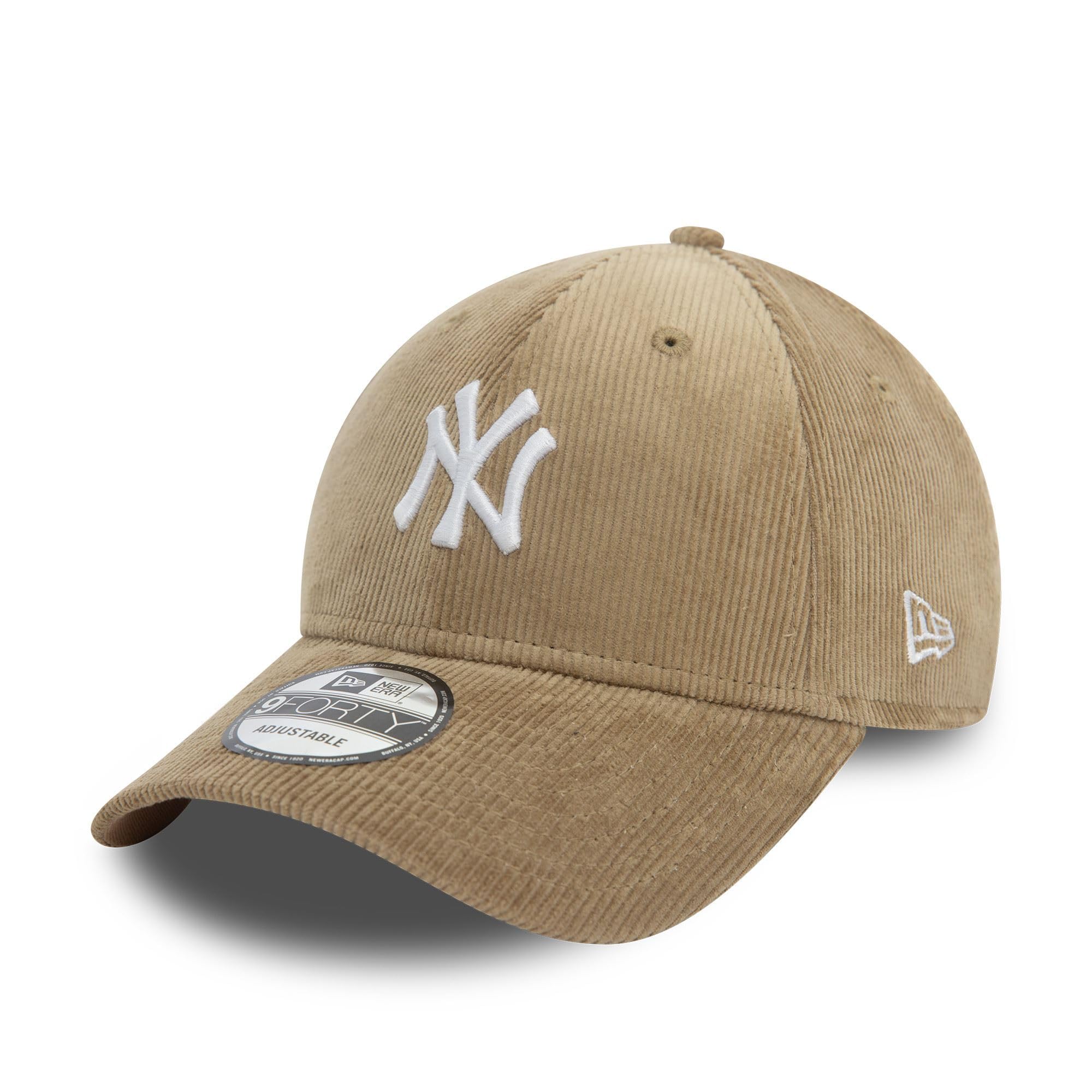 New Era NY New York Yankees Baseball Cap Team Logo Curved Visor Corduroy Adjustable hat Beige — image 1