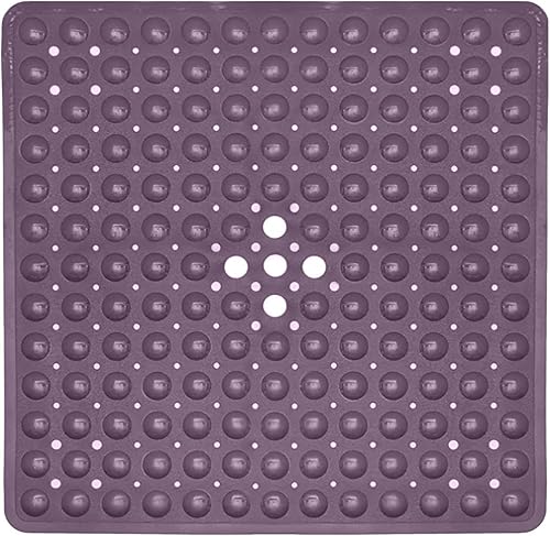 ENKOSI Tapete de ducha cuadrado antideslizante, 21 x 21 pulgadas, tapete de ducha antideslizante con ventosas y agujeros de drenaje, tapete de ducha