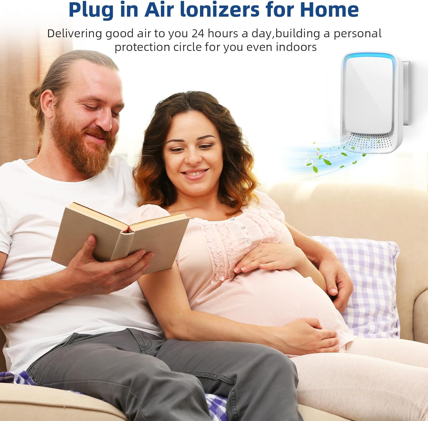 8Pcs Air Purifier Plug In,Negative Air Ionizer for Home Use,Filterless Mobile Air Ionizer,Quiet Operation Air Freshener for Kitchen,Home,Office Portable Mini Air Cleaner for Smoke Dust,Odor,Pets (8)