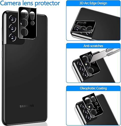 Miniatura 25 de LYWHL Paquete de 2 + 2 protectores de pantalla de privacidad para Samsung Galaxy S23 Ultra (no de vidrio), película flexible antiespía compatible