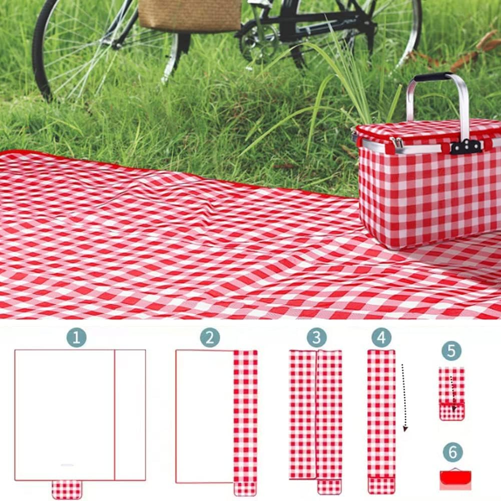 JAMUNESH ENTERPRISE 600D Oxford Fiber,Pvc Picnic Blanket Outdoor,Extra Large Beach Blanket Waterproof Sandproof,70" x 59" Foldable Washable Picnic Mat (Solid Co),Rectangular 3