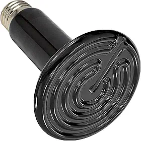 KAJIA Lâmpada de calor de 100 W 220 V, lâmpada de calor infravermelho impermeável de cerâmica E27 Lâmpada de aquecimento de cerâmica com suporte de lâmpada para anfíbio réptil