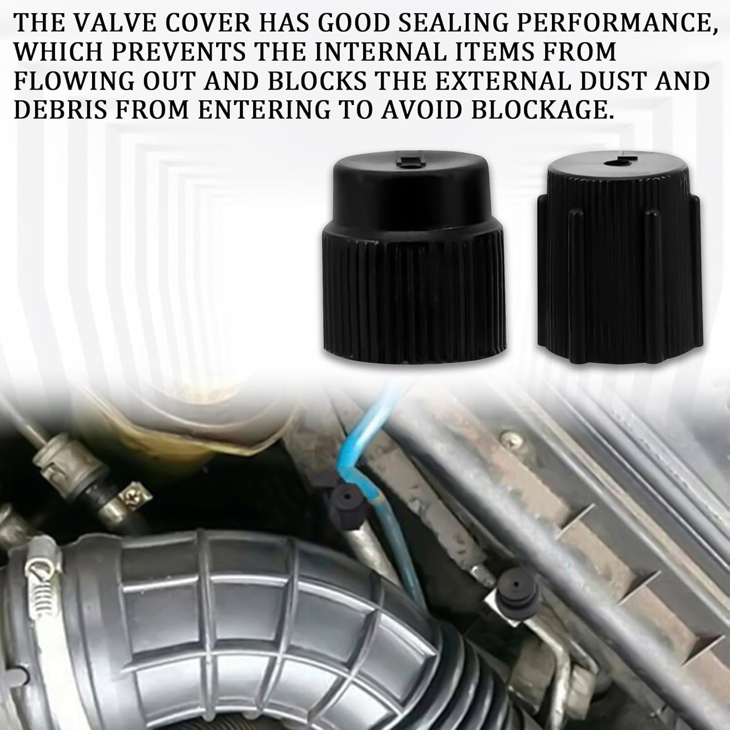 10 PCS Car Air Conditioning Valve Core Repair Cover Kit, 13mm Low Side & 16mm High Side Pressure Port Cap, AC System Charging Port Caps for Car Air Conditioning Replacement and Maintenance