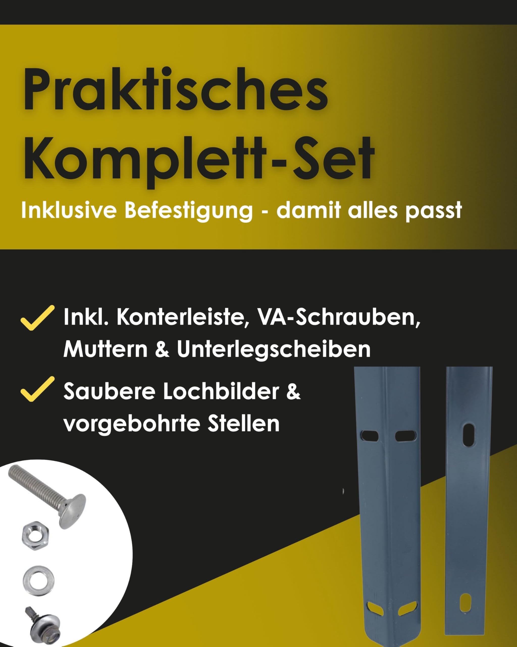 Winkelleiste Zaunanschluss aus Stahl für Doppelstabmattenzaun (RAL 7016 anthrazit Länge 1040mm)