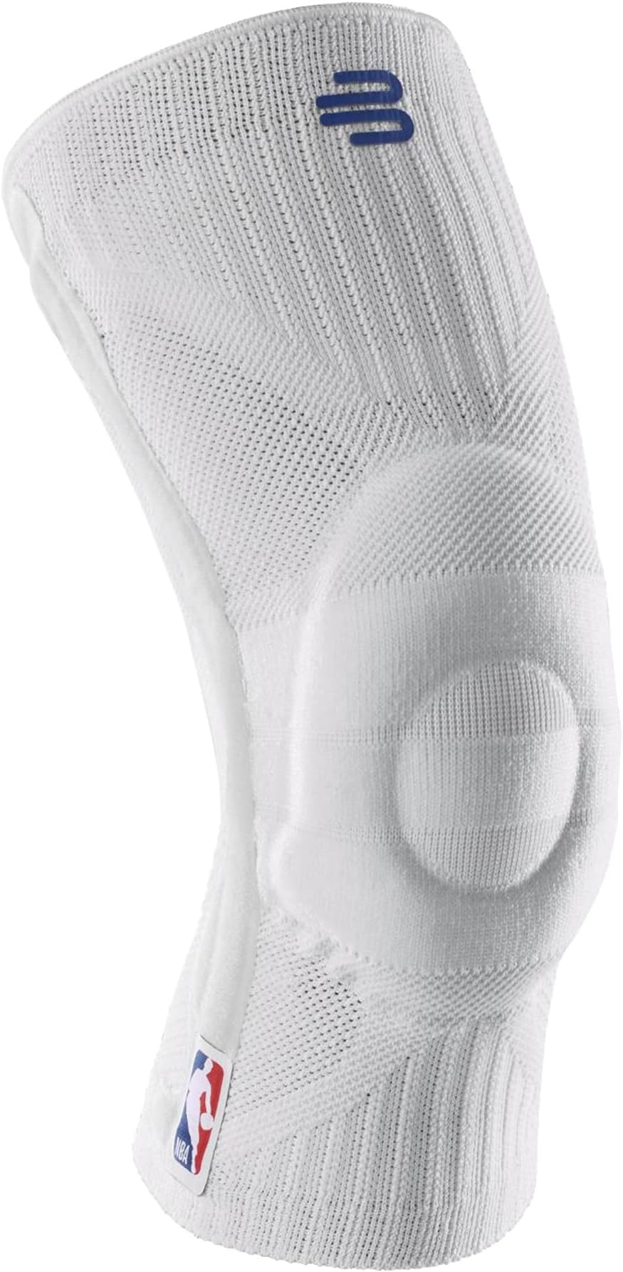 Bauerfeind Sports Knee Support NBA - Officially Licensed Basketball Knee Brace - Relief and Stabilization - Targeted Compression - Lightweight & Durable - White, Large