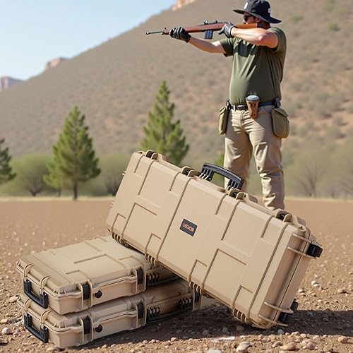 Miniatura 78 de VEVOR Rifle Case, Rifle Hard Case with 4 Layers Fully-protective Foams, Lockable Hard Gun Case with Wheels, IP67 Waterproof & Crushproof, for Rifles