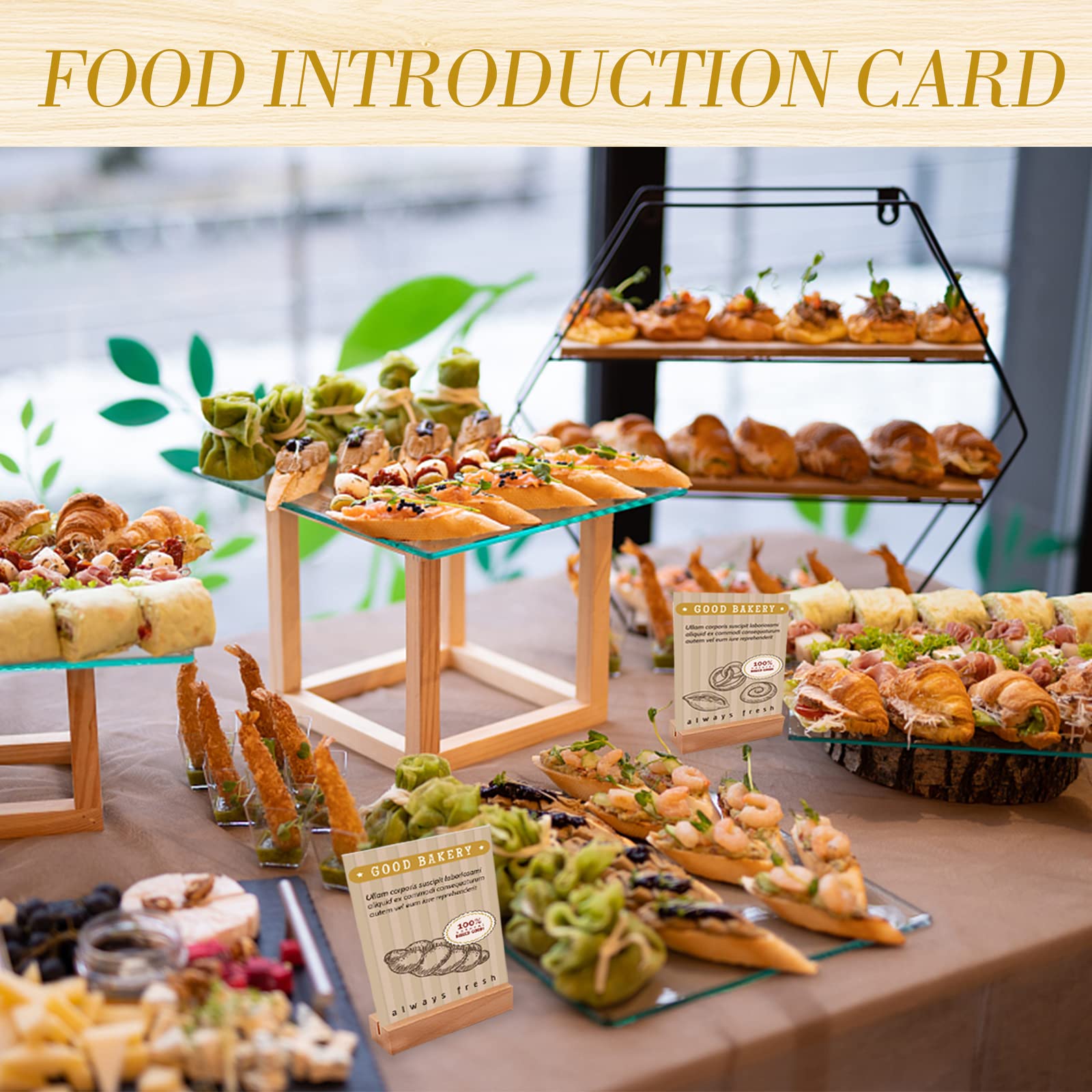 Portacarte In Legno - 5 Pezzi Con Adesivo Double Face, Per Matrimoni, Ristoranti, Eventi E Ufficio