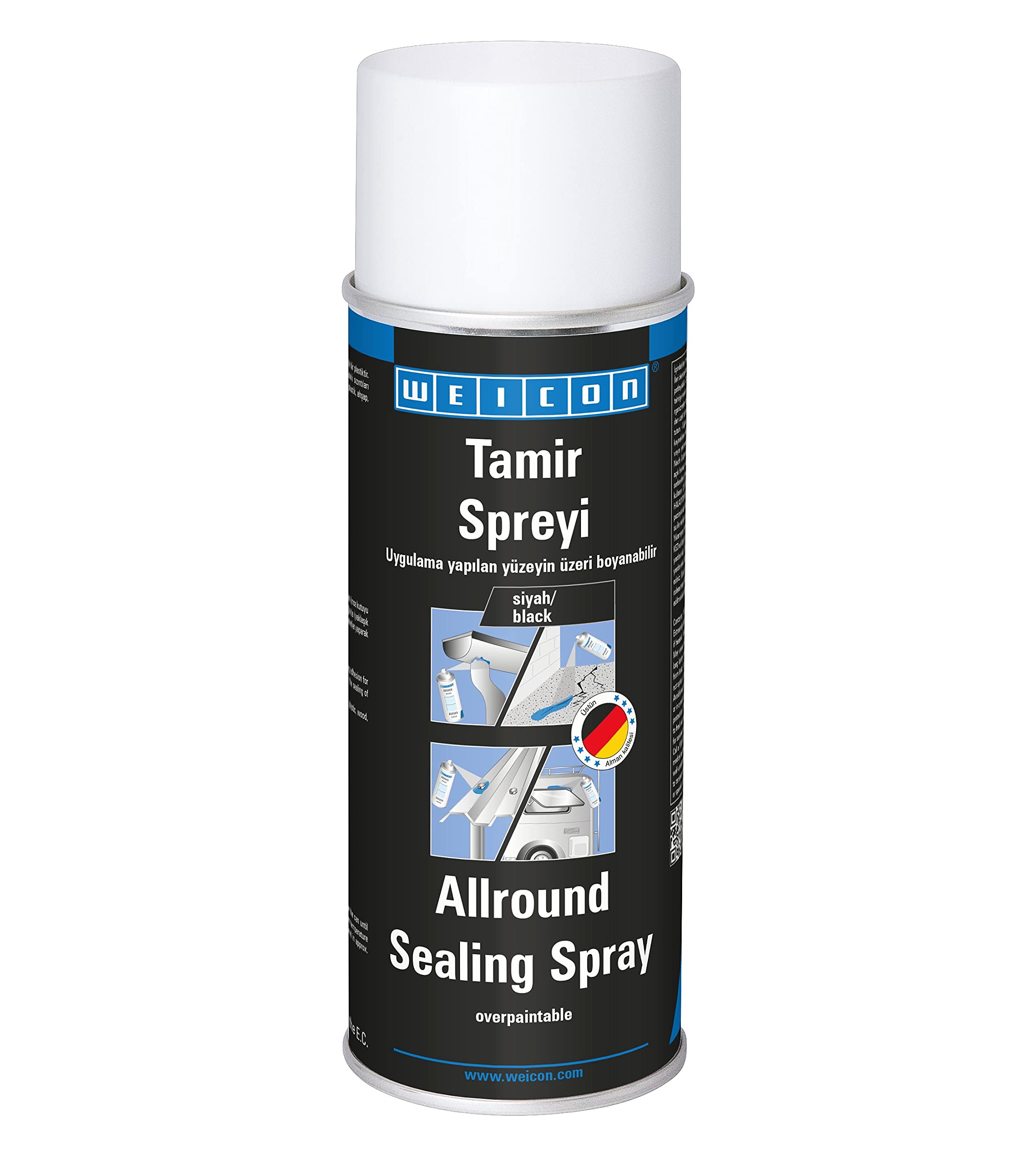 WEICON Tamir Spreyi / 400 ml/Ekstra Güçlü Sızdırmaz Sprey Yapıştırıcı, Siyah