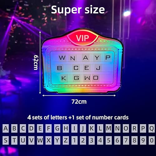 Miniatura 6 de Letrero LED de mano para botellas, presentador de botellas LED, letrero de luces de servicio de botellas con 4 letras y 1 número de juego,