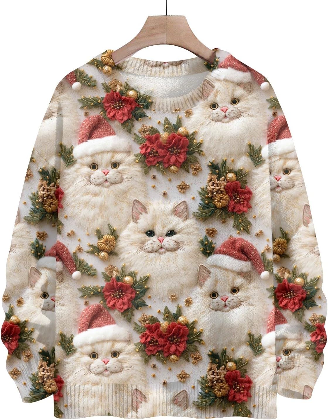 Ugly Christmas Sweaters for Women Plus Size 2025 Funny Cartoon Long Sleeve Oversized Crewneck Knit Xmas Sweaters