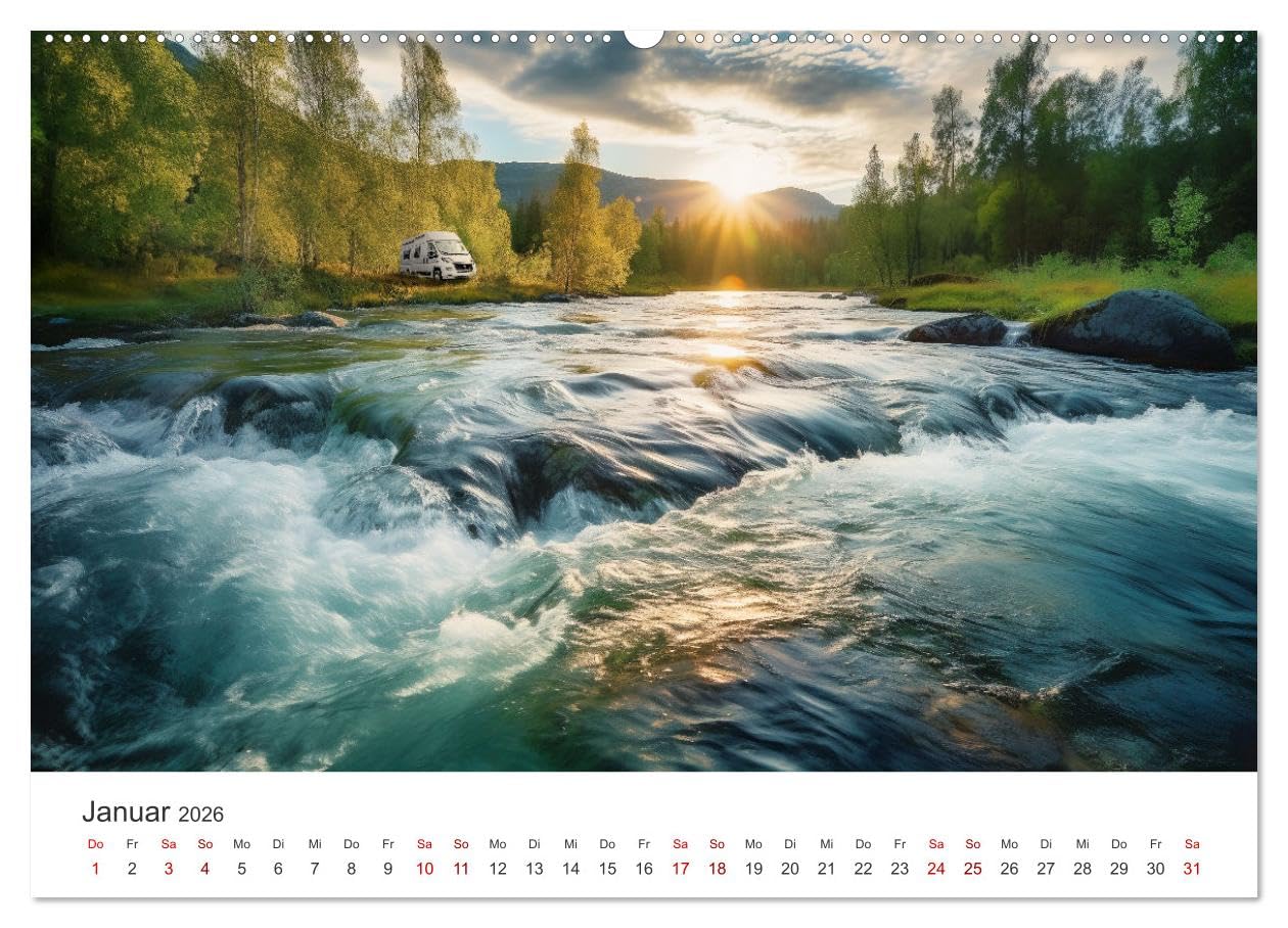 Der Ruf des Nordens (hochwertiger Premium Wandkalender 2026 DIN A2 quer), Kunstdruck in Hochglanz: Kommen Sie mit ins Camperparadies Skandinaviens! (CALVENDO Natur)