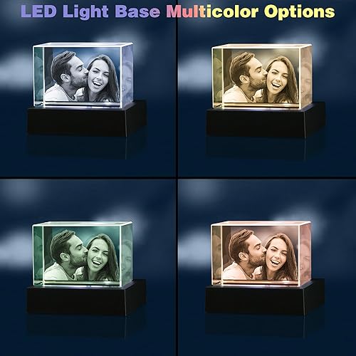 Miniatura 3 de Cristal fotográfico 3D, regalos personalizados para el día de San Valentín para mujeres, esposa, ella, él, mamá, cumpleaños personalizado,