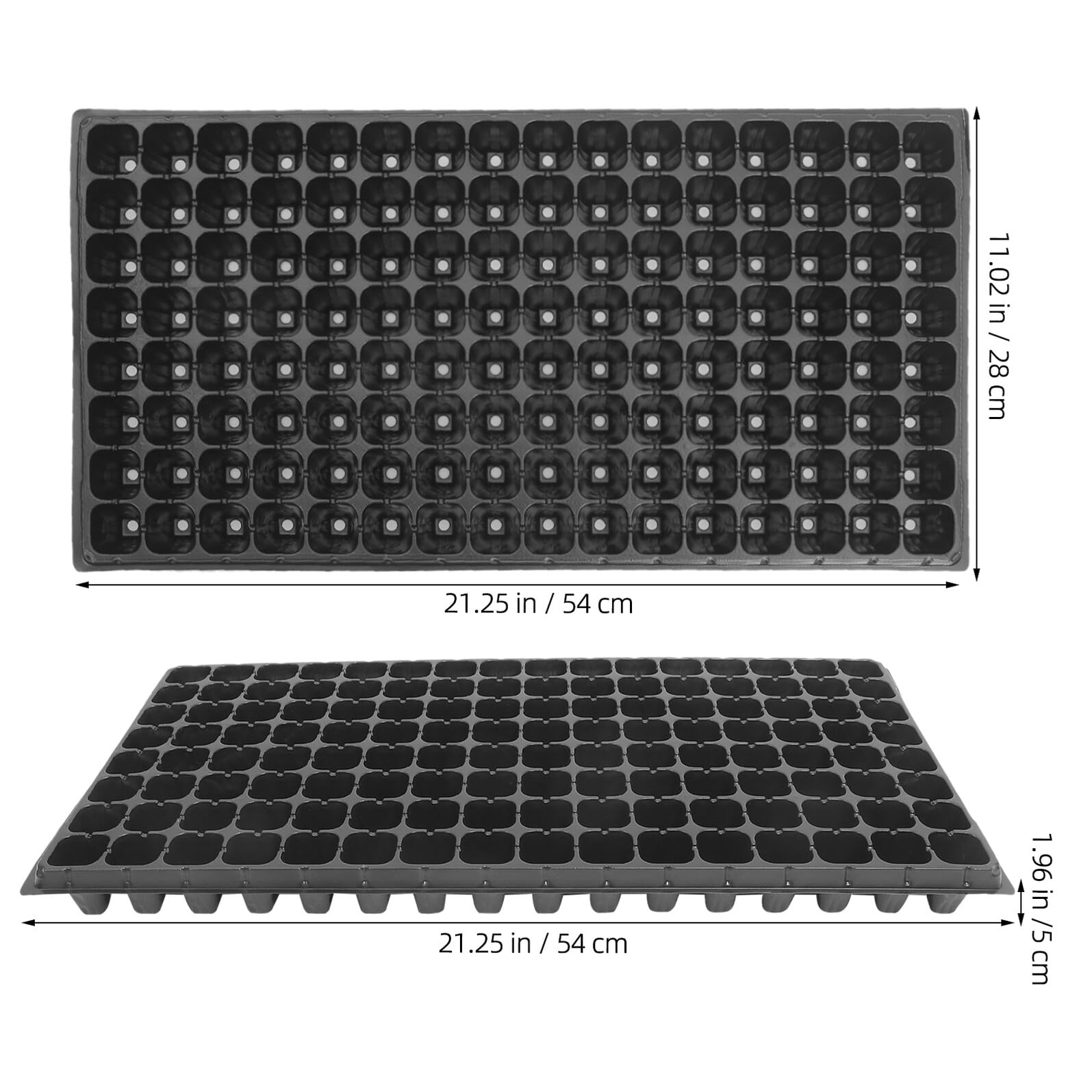 Plateau de Semis Rigide 128 Cellules 10 Pcs en PVC Noir
