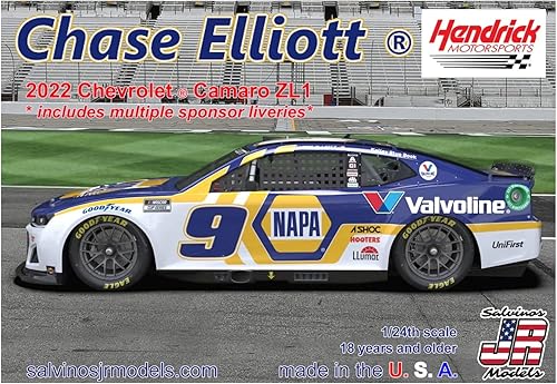 Miniatura 2 de Salvinos JR Chase Elliott 2022 Multi-Sponsors NAPA Kit de coche modelo de plástico escala 124