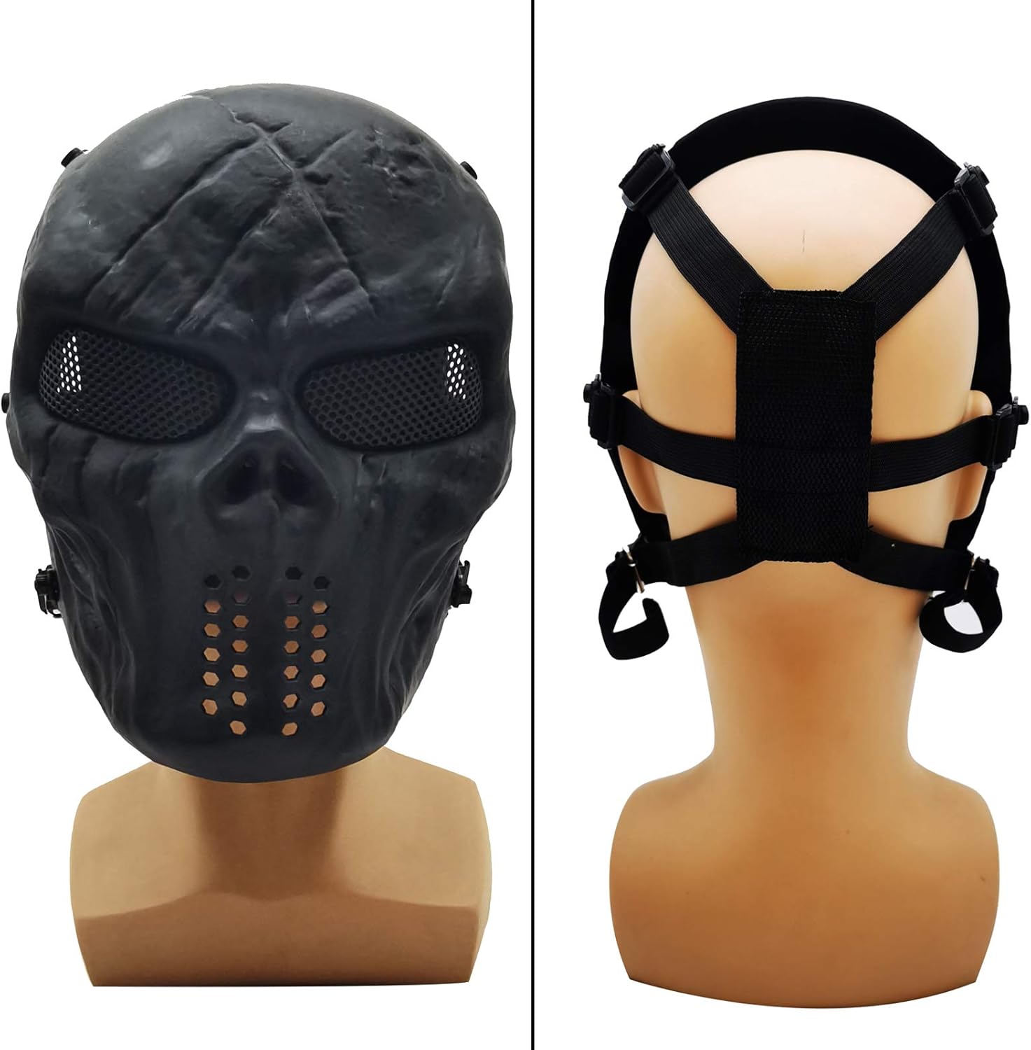 Full Face Airsoft Mask, CS Protective Mask Airsoft Paintball Full Face Skull Skeleton Mask For Masquerade Halloween Cosplay, Movie Prop : Sports & Outdoors