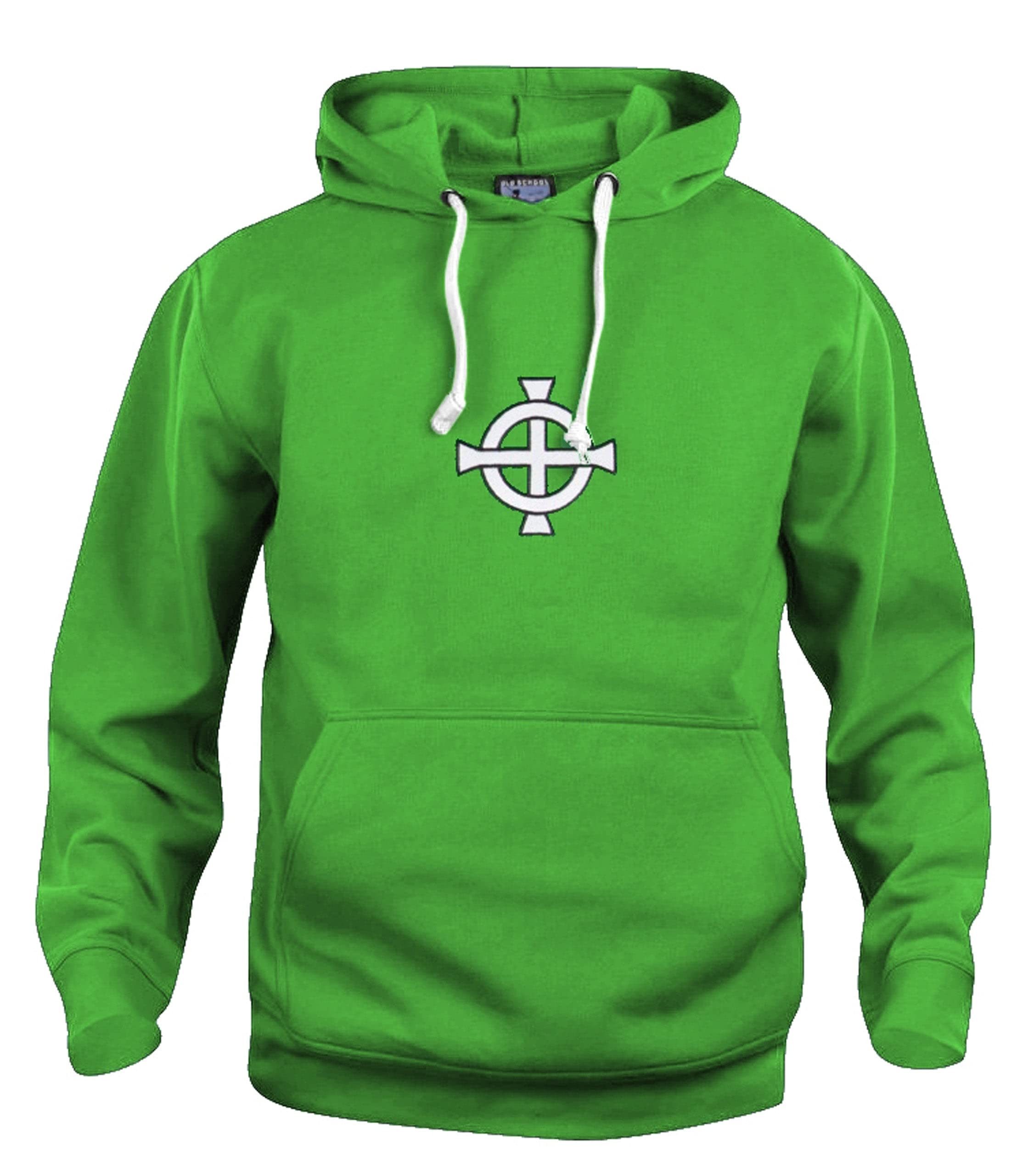 Old School Football Unisex Green Northern Ireland 1970S Retro Football Hoodie Embroidered Logo
