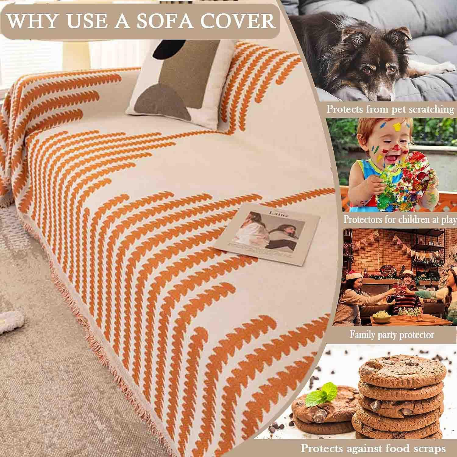 L Manta antideslizante para sofá de perro, manta de chenilla Lar, funda de sofá lavable, 180 x 180 cm, perfecta para mascotas, suave y acogedora, ideal para decoración del hogar