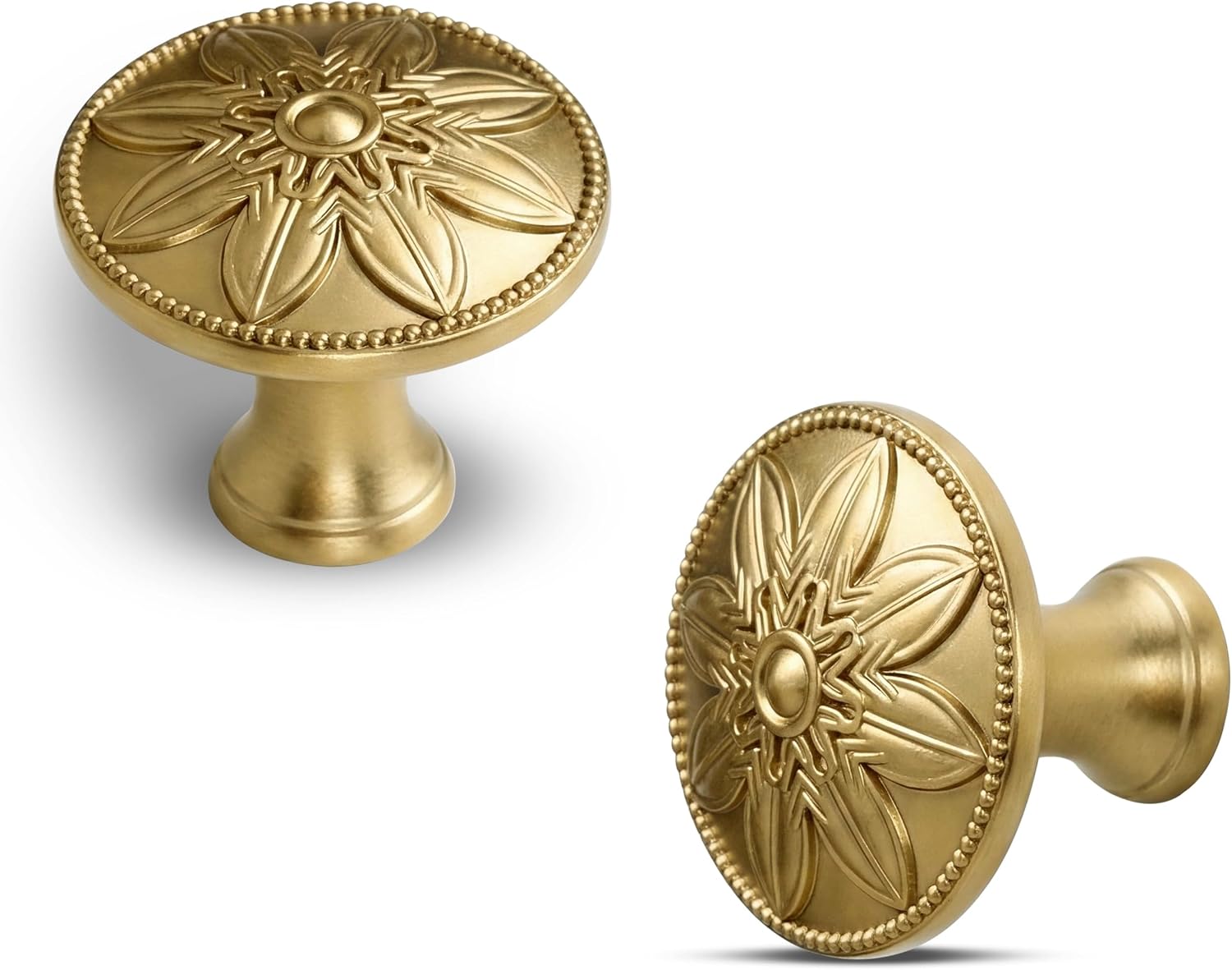 4 Pack Champagne Bronze Cabinet Knobs,1.4" Round Bronze Kitchen Cabinet Knobs Handles for Cabinets and Drawers, Drawer Knobs Dresser Knobs Champagne Bronze,Solid Zinc Alloy