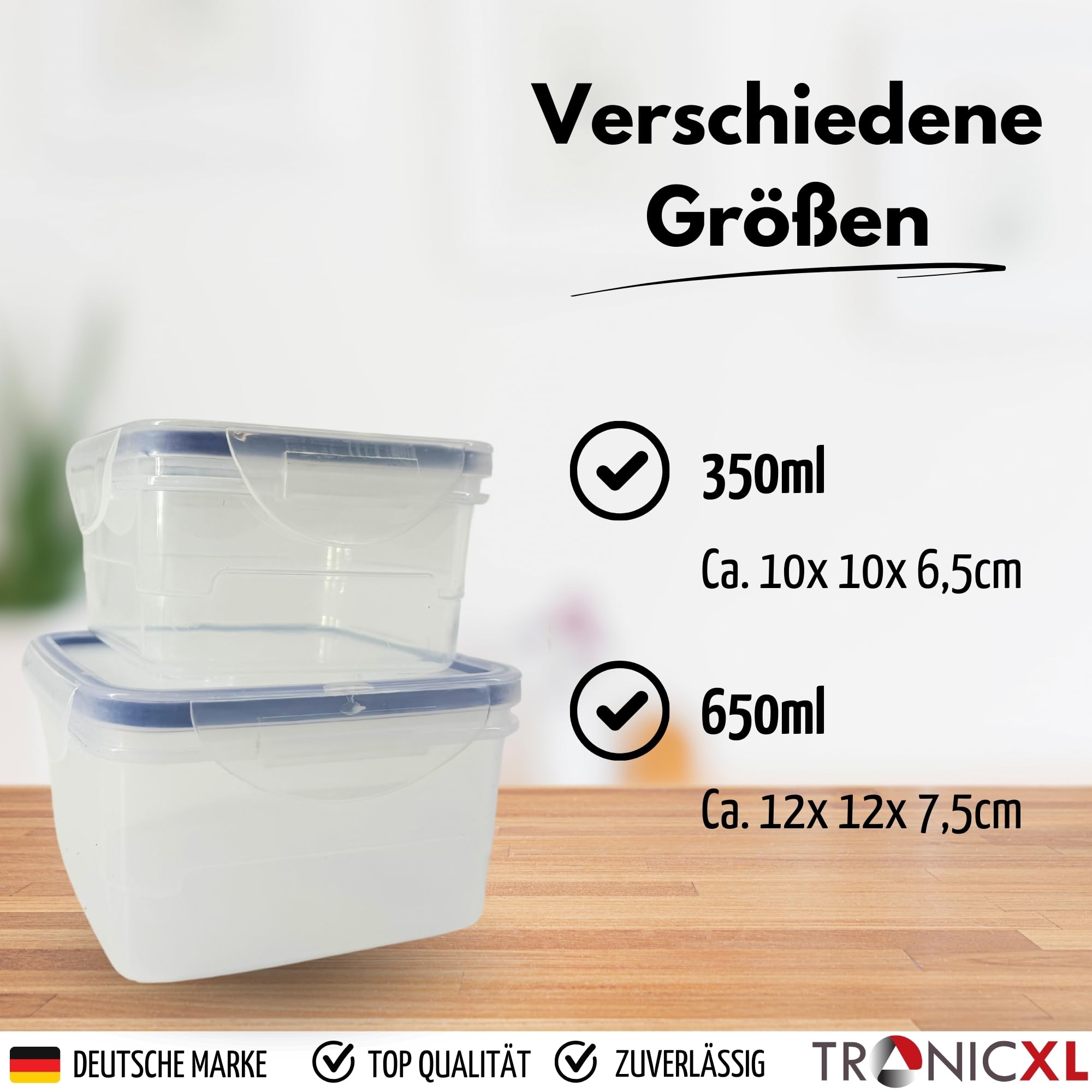 TronicXL 48 Teile Frischhaltedosen Set I 24 Dosen mit 24 Deckel Klick Frischhaltedose Klick System I Kunststoff Vorratsdosen spülmaschinenfest Gefrierdosen Gefrierbehälter BPA Frei