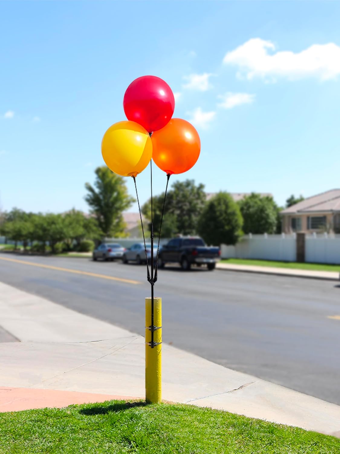 Balloon Fence Post Kit 46.5" Pole Mount Set Screws Outdoor Display, 2 Pack