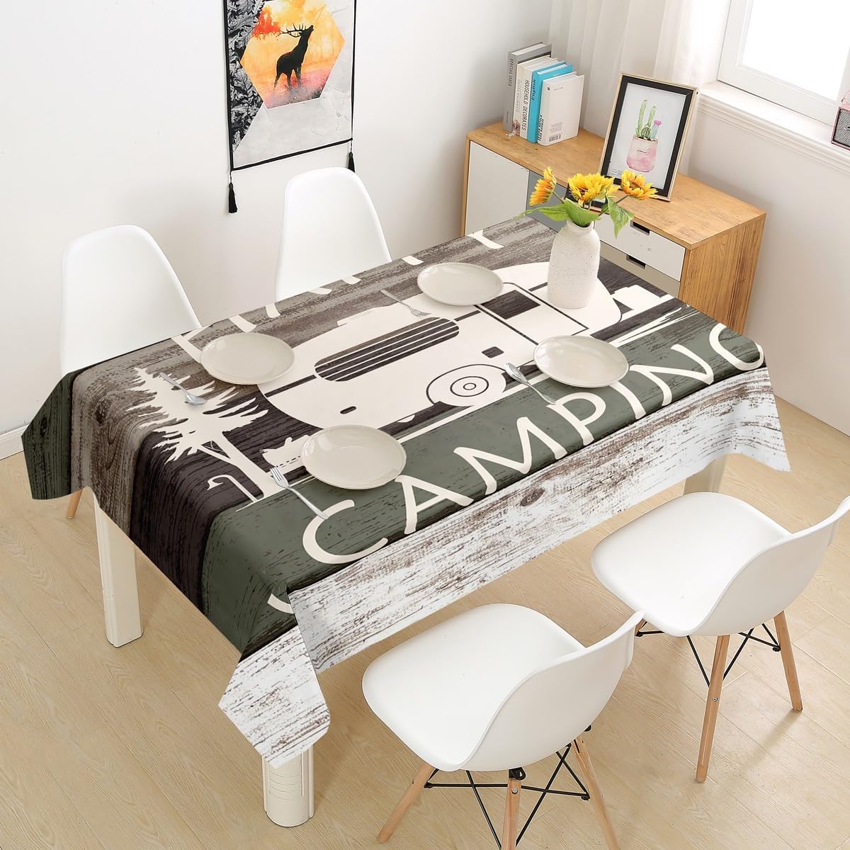 Castle Fairy 3D Alphabet Tablecloth Colorful Alphabet Table Cloth for Square Tables Waterproof Durable English Alphabet Table Cover for Kitchen Dining Room(55 X 87 Inch)