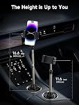 JSAUX Car Cup Holder Cellphone Mount, Metal Long-Arm Ultra Stable Phone Holder for Car Cupholders - Adjustable for iPhone 16 15 Pro Max 13 12 11, Samsung Galaxy S24 S23 Ultra, Google Pixel 9 Pro