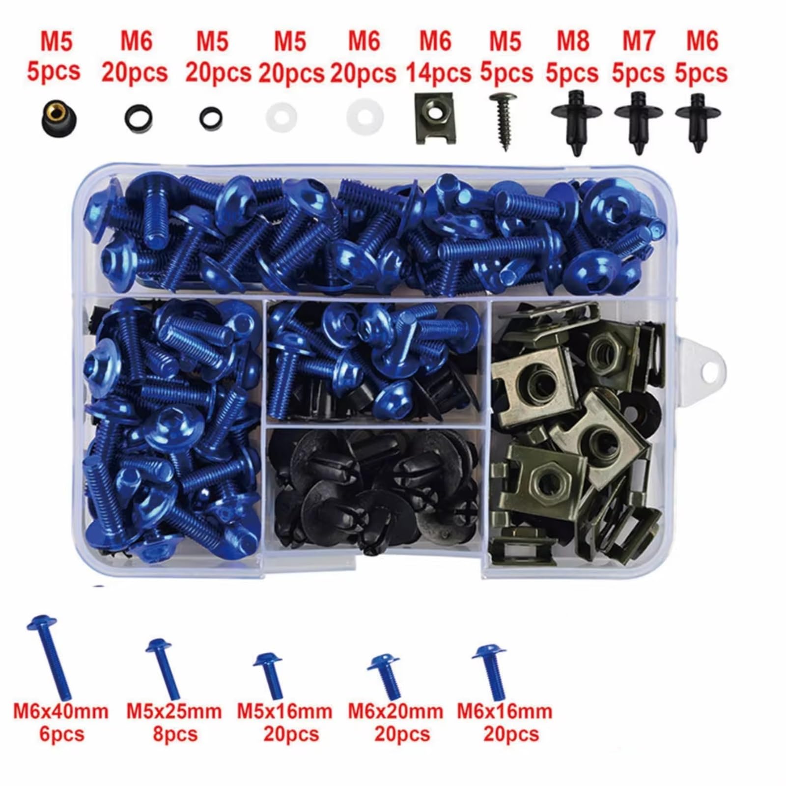 Viti per motociclette Per CBR600RR CBR600 CBR1000RR 195 Pezzi Accessori Per Moto Carenatura Bulloni Viti Kit Dadi Clip Parti Meccaniche Moto